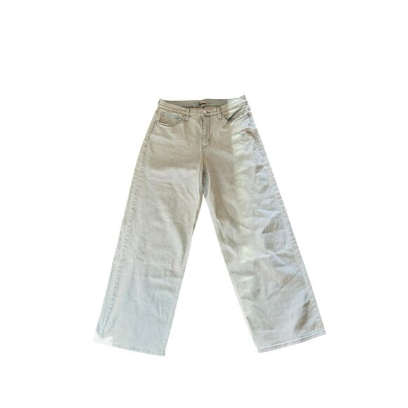 SO Super High Rise Wide Leg Jeans 13/31W Light Wash Distressed Casual Minimalist - Picture 2 of 14